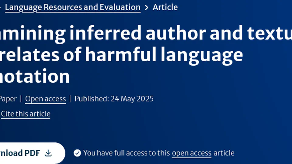📈 New paper published at LRE (if. 1.7)