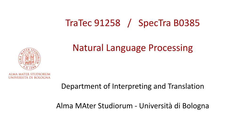 Natural Language Processing 2024